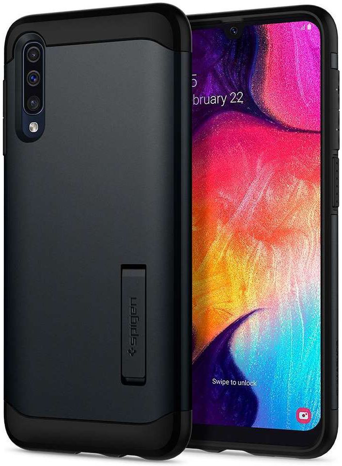 Spigen Slim Armor Samsung Galaxy A50 Hoesje Metal Slate afbeelding 1