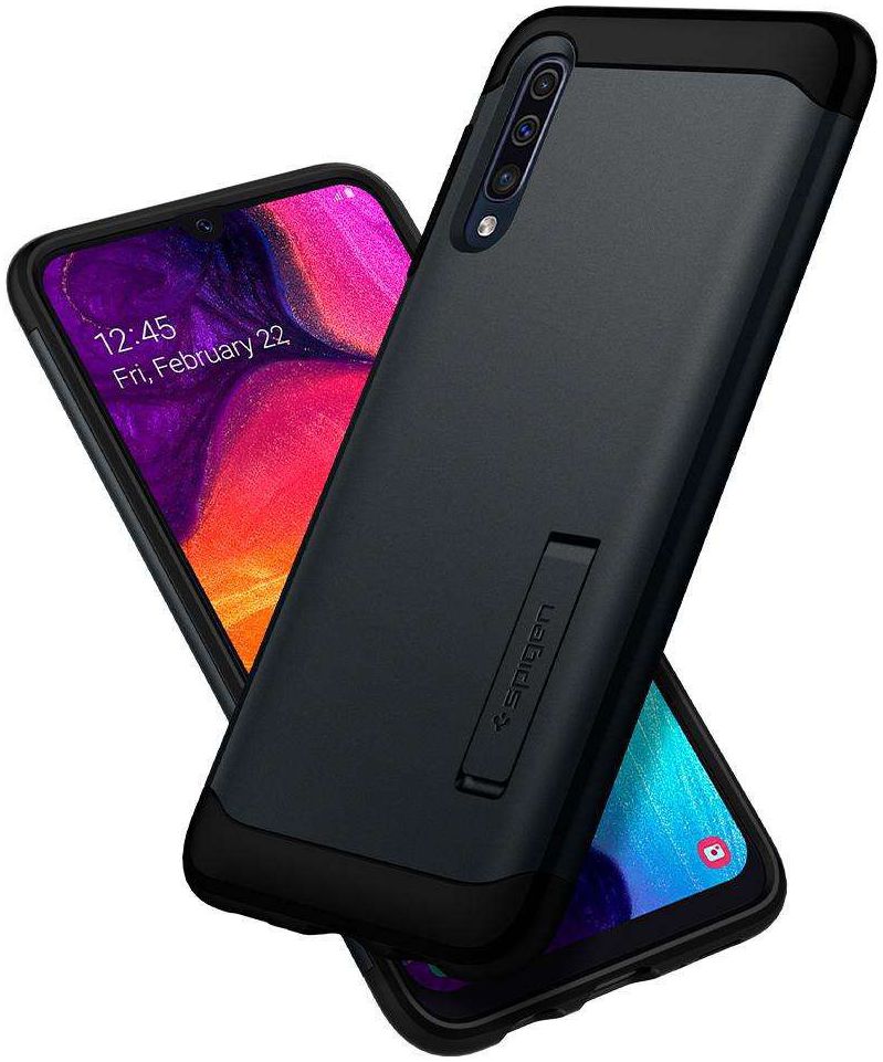 Spigen Slim Armor Samsung Galaxy A50 Hoesje Metal Slate afbeelding 2