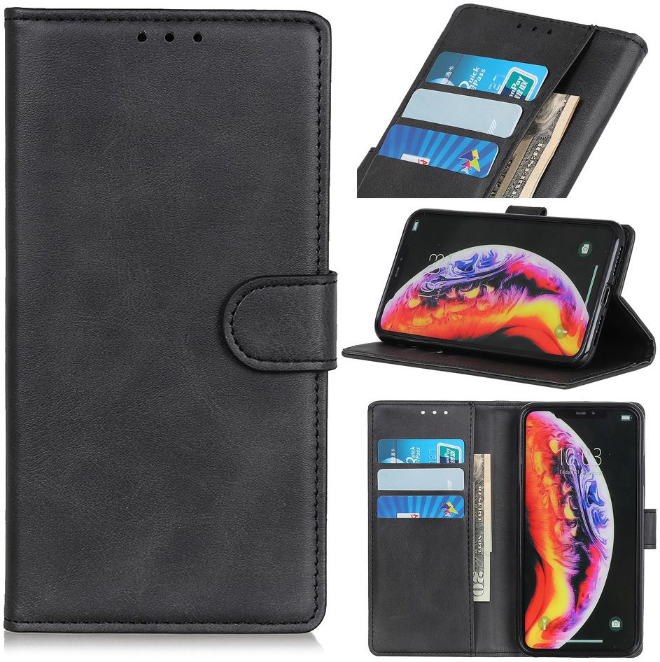 Samsung Galaxy A10 Hoesje Matte Portemonnee Book Case Zwart afbeelding 11
