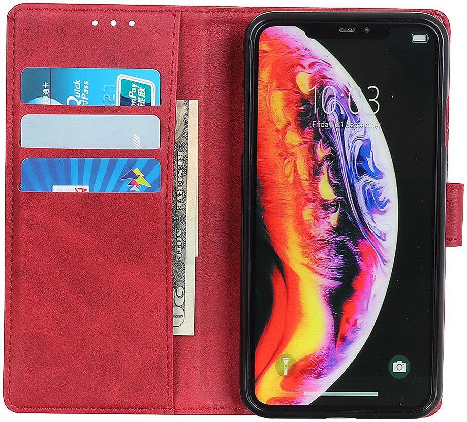 Samsung Galaxy A10 Matte Portemonnee Hoesje Rood afbeelding 2
