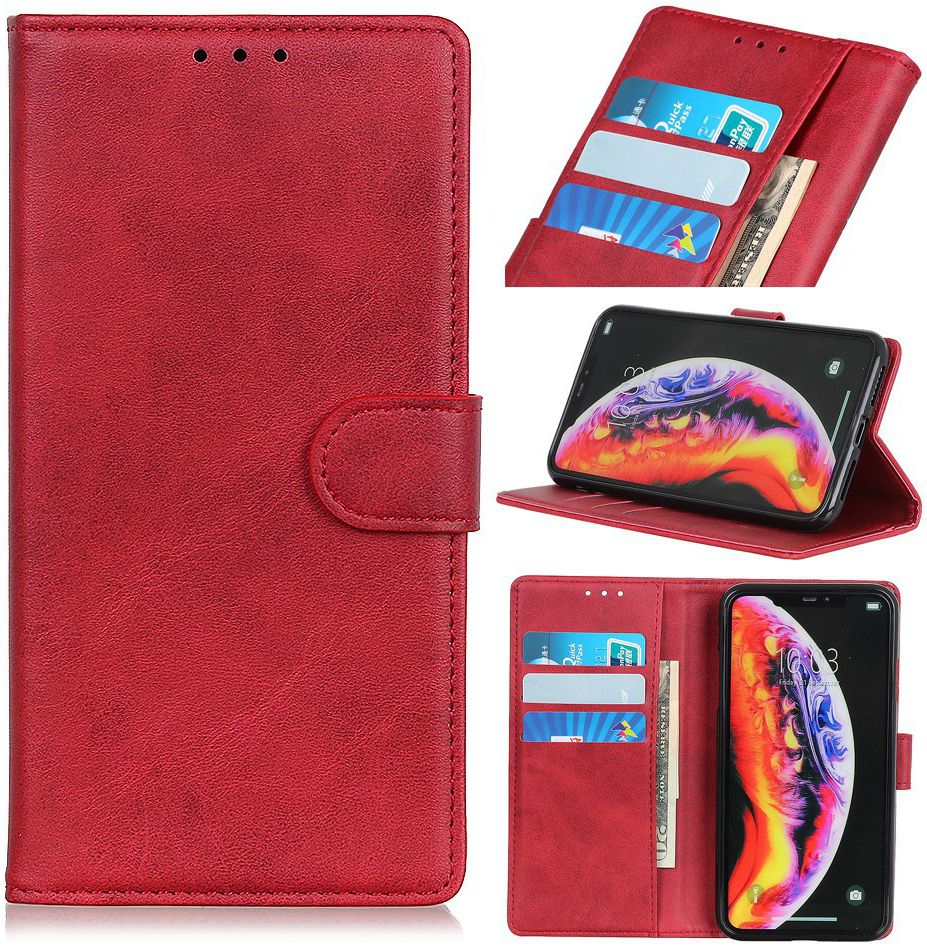 Samsung Galaxy A10 Matte Portemonnee Hoesje Rood afbeelding 3