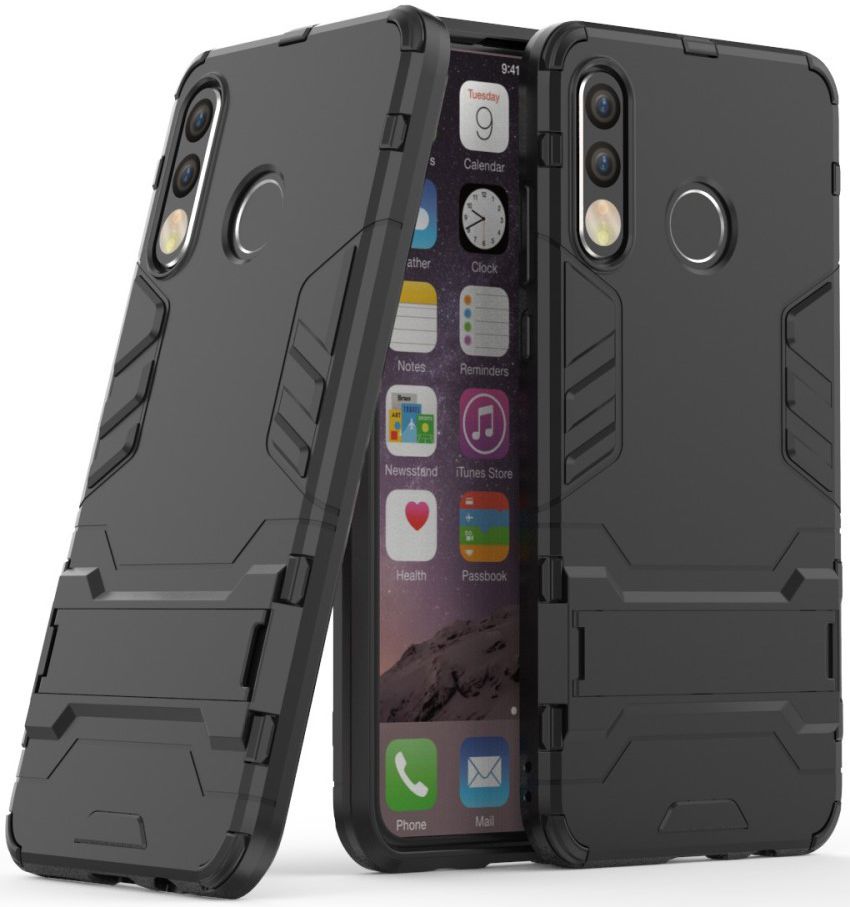 Huawei P30 Lite Hybride Kickstand Hoesje Zwart afbeelding 2