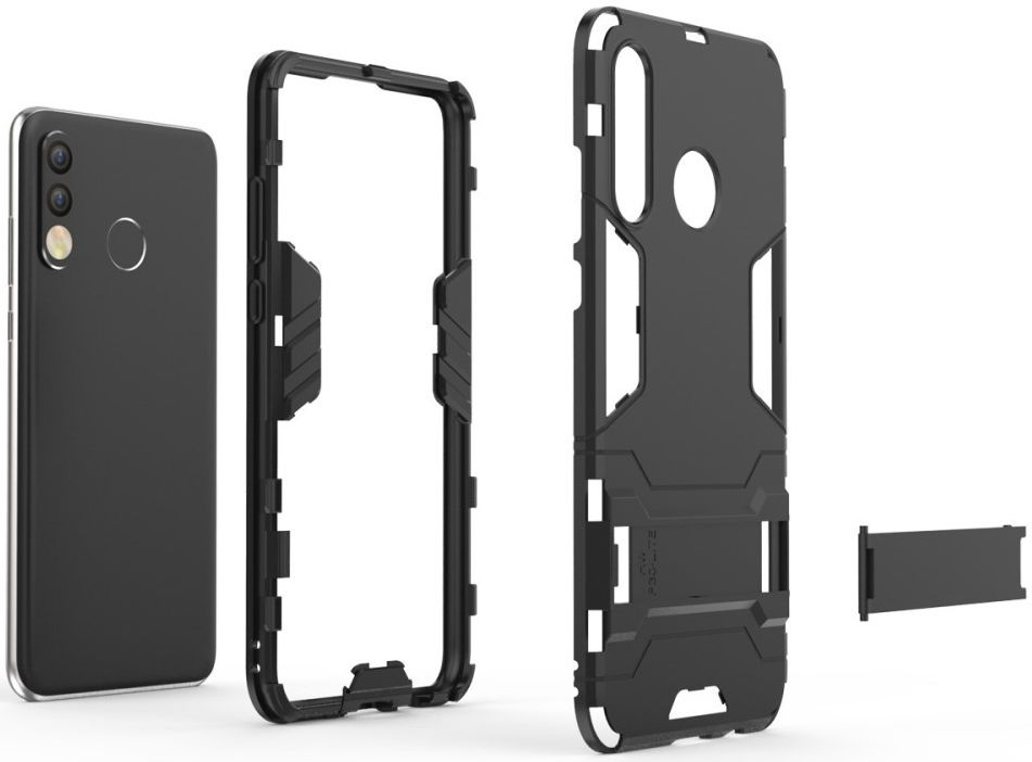 Huawei P30 Lite Hybride Kickstand Hoesje Zwart afbeelding 5