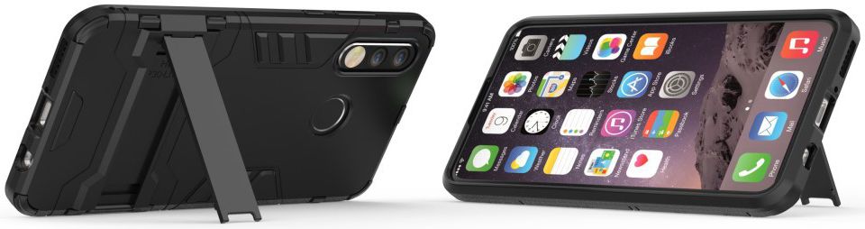 Huawei P30 Lite Hybride Kickstand Hoesje Zwart afbeelding 8