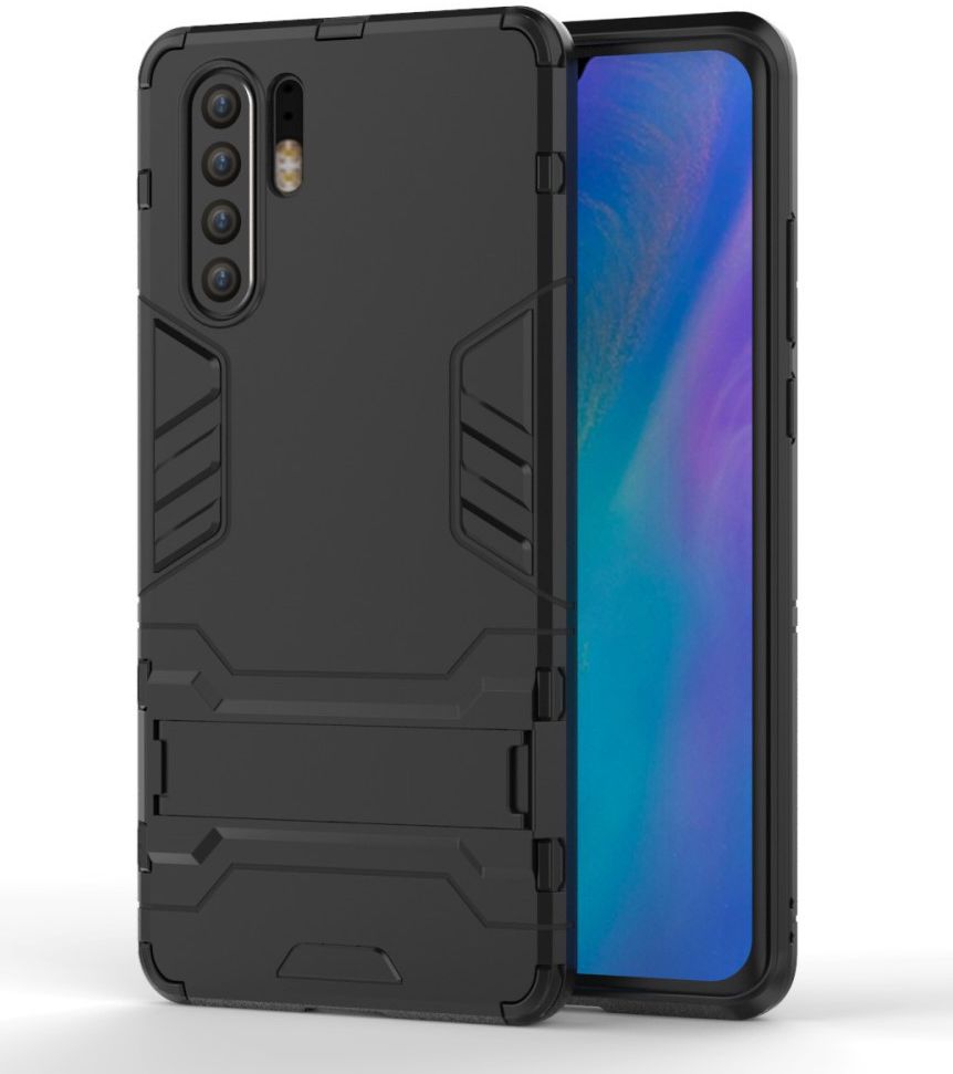 Huawei P30 Pro Hybride Kickstand Hoesje Zwart afbeelding 1