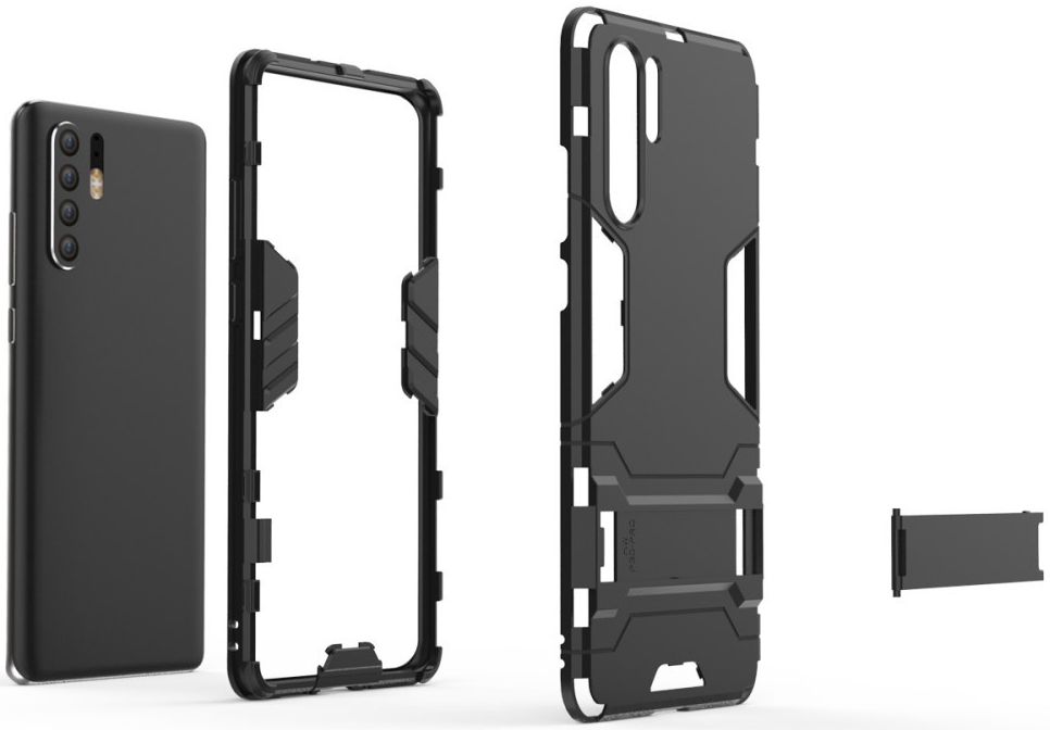 Huawei P30 Pro Hybride Kickstand Hoesje Zwart afbeelding 10