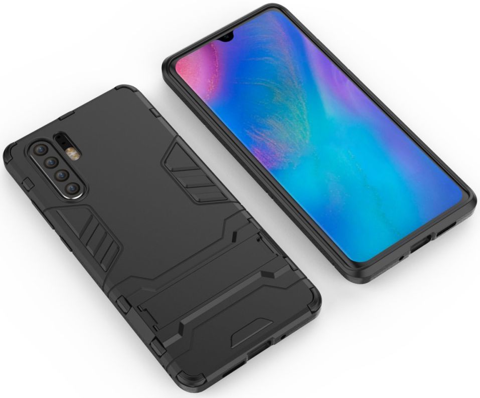 Huawei P30 Pro Hybride Kickstand Hoesje Zwart afbeelding 5