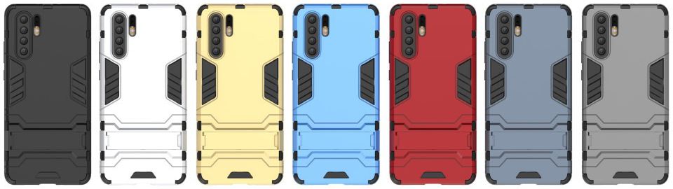Huawei P30 Pro Hybride Kickstand Hoesje Zwart afbeelding 8