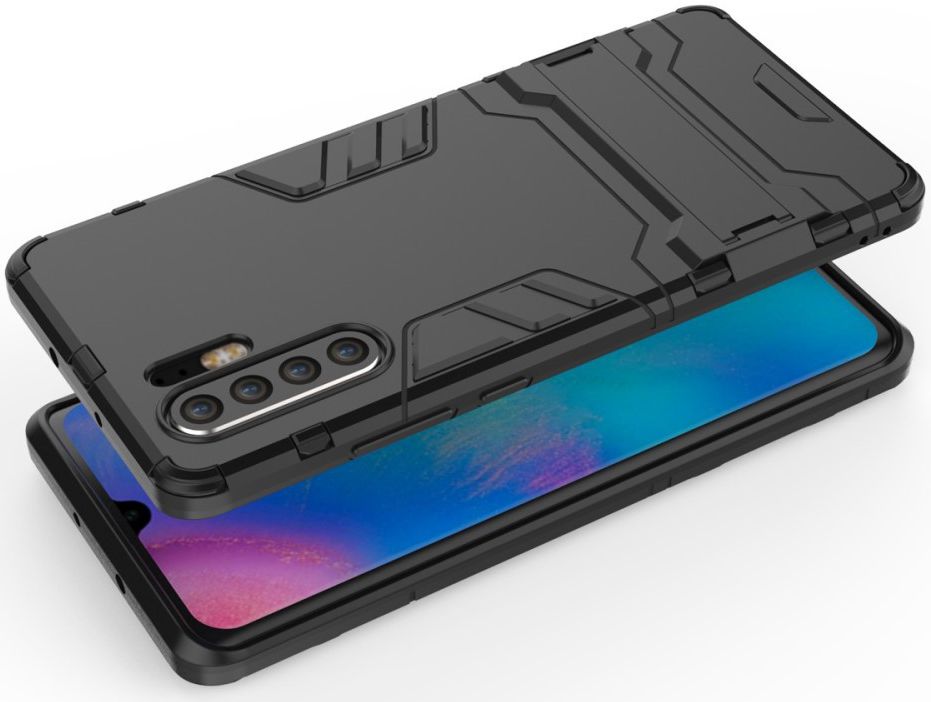 Huawei P30 Pro Hybride Kickstand Hoesje Zwart afbeelding 9