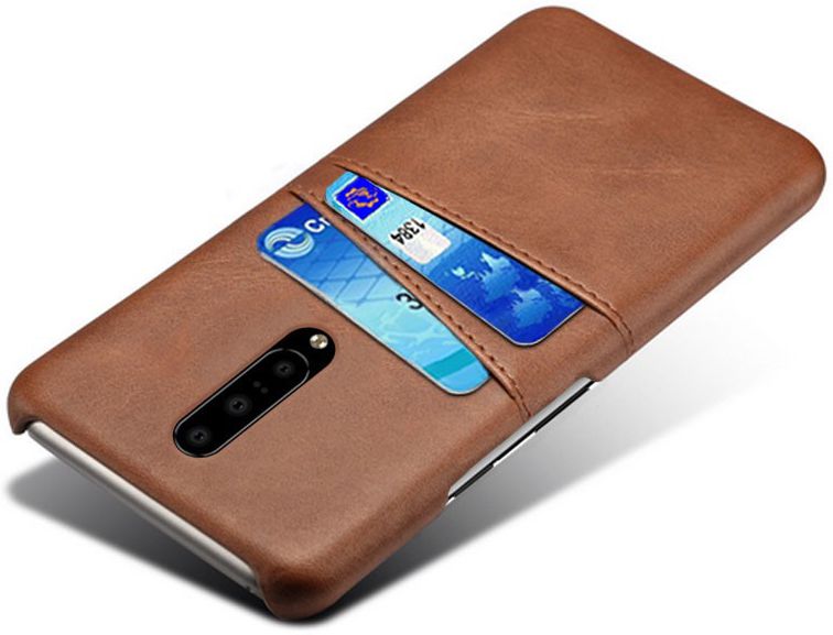 OnePlus 7 Pro Hoesje met Kaarthouder Bruin afbeelding 2