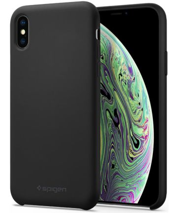Spigen iPhone XS Case Silicone Fit Black Hoesjes