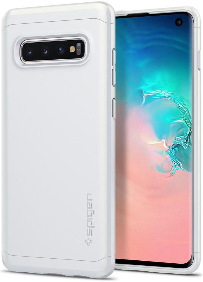 Spigen Thin Fit Classic Hoesje Samsung Galaxy S10 Wit afbeelding 1