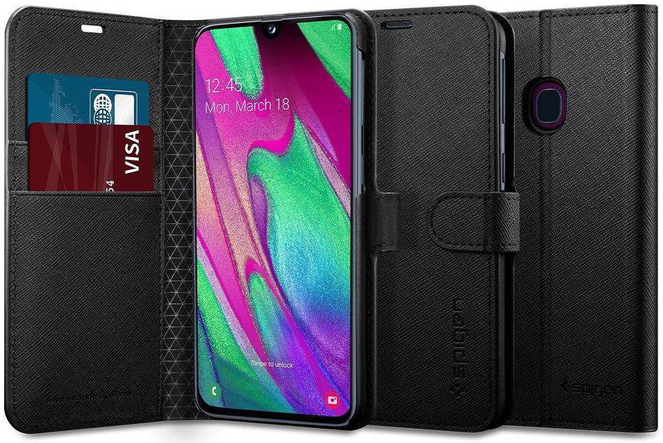 Spigen Wallet S Book Case Samsung Galaxy A40 Zwart afbeelding 2