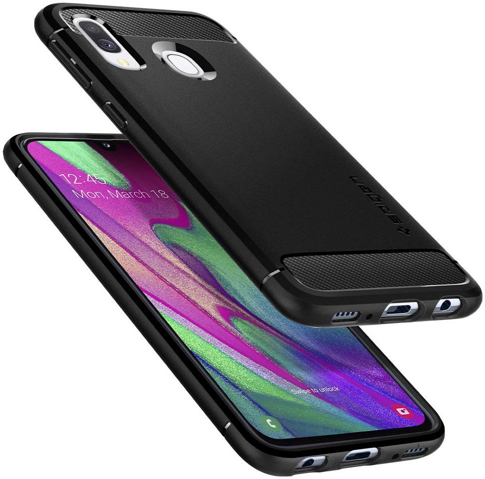 Spigen Rugged Armor Hoesje Samsung Galaxy A40 Matte Black afbeelding 3