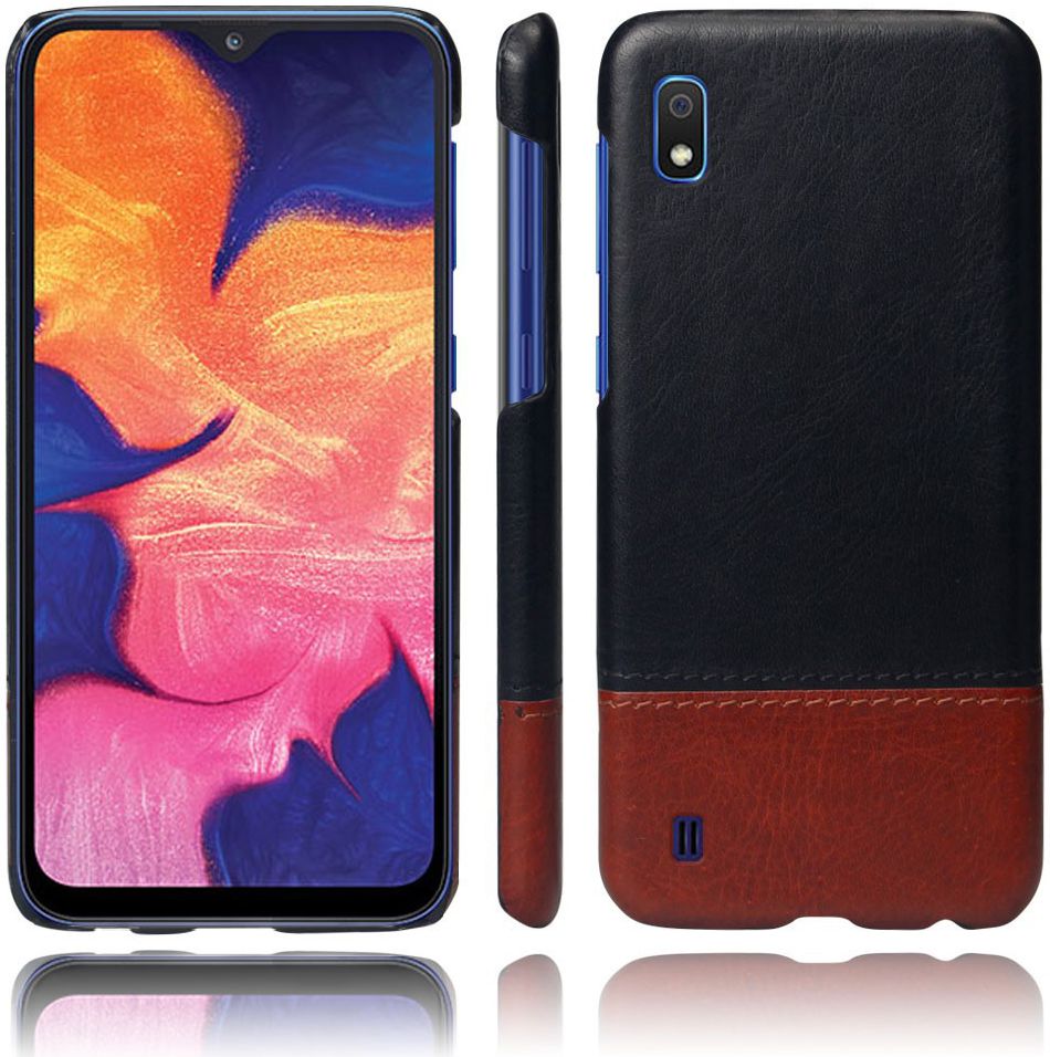 Samsung Galaxy A10 KSQ Bi-color Leren Hardcase Zwart afbeelding 2