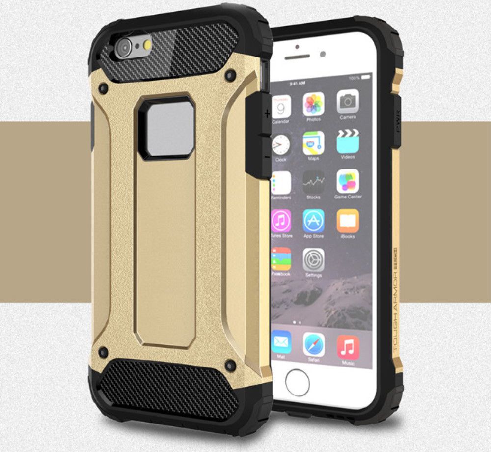 Apple IPhone 6/6S Hoesje Shock Proof Hybride Back Cover Goud afbeelding 1