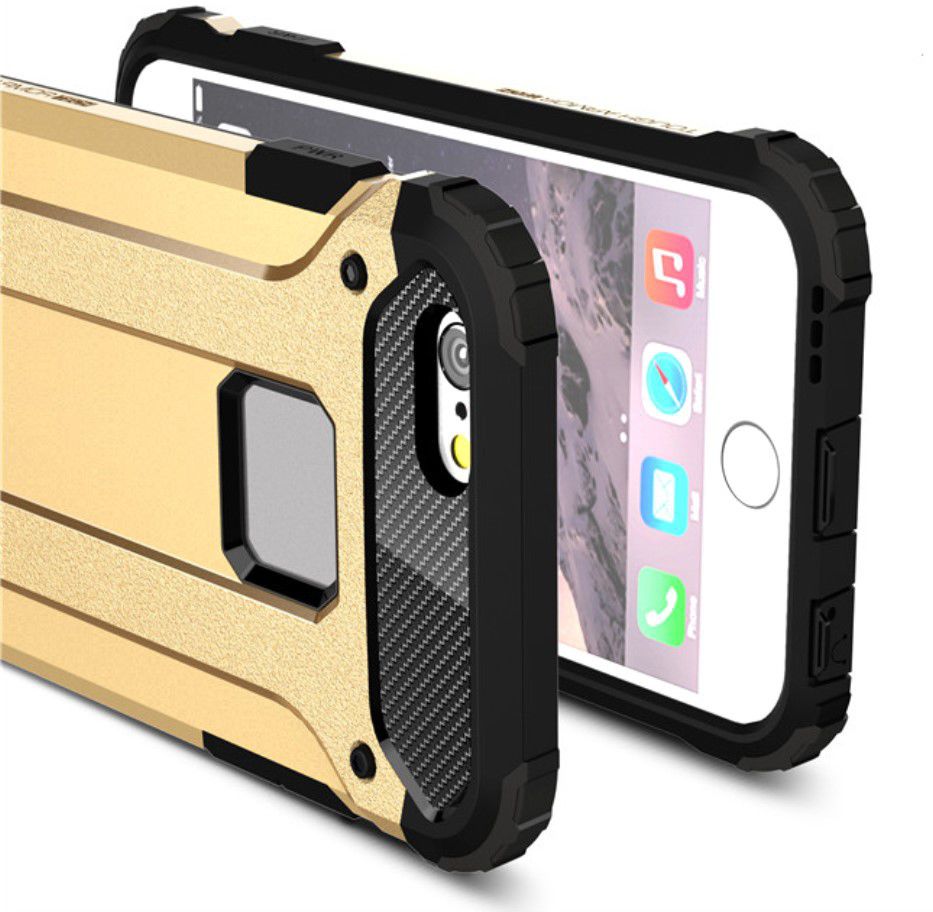 Apple IPhone 6/6S Hoesje Shock Proof Hybride Back Cover Goud afbeelding 4