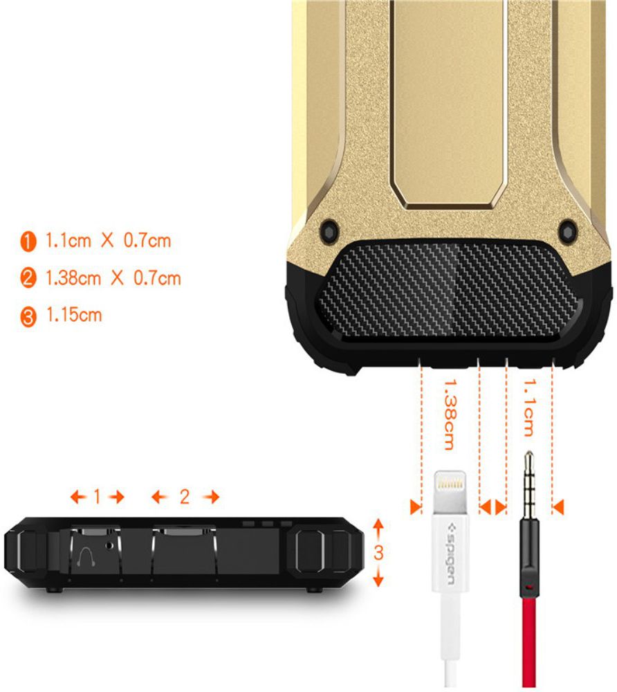 Apple IPhone 6/6S Hoesje Shock Proof Hybride Back Cover Goud afbeelding 5