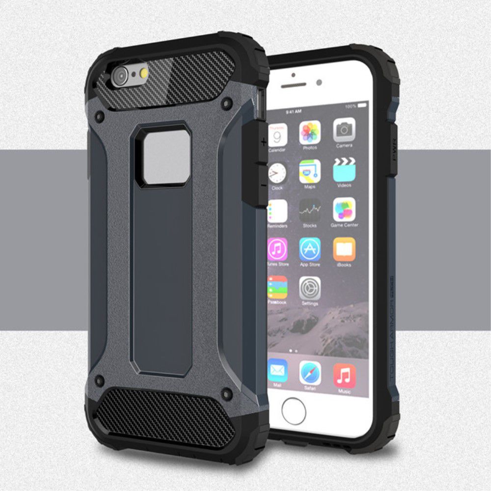Apple IPhone 6/6S Hoesje Shock Proof Hybride Back Cover Donker Blauw afbeelding 1