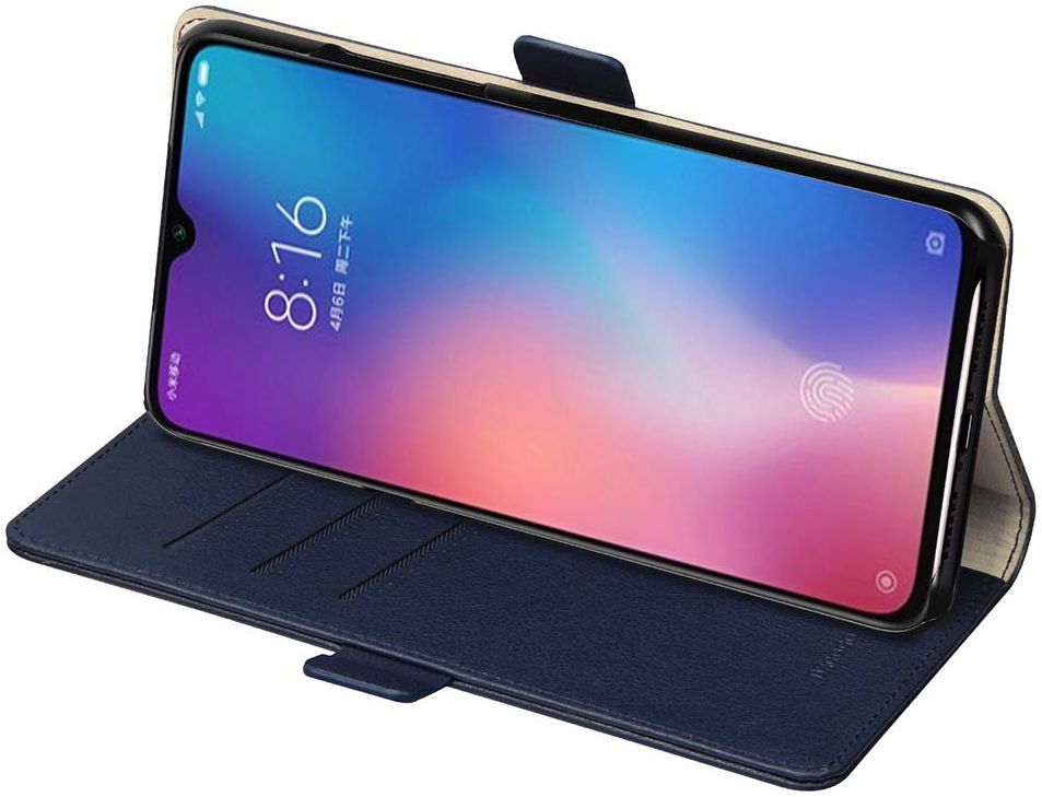 Xiaomi Mi 9 Hoesje Luxe Portemonnee Book Case Blauw afbeelding 2