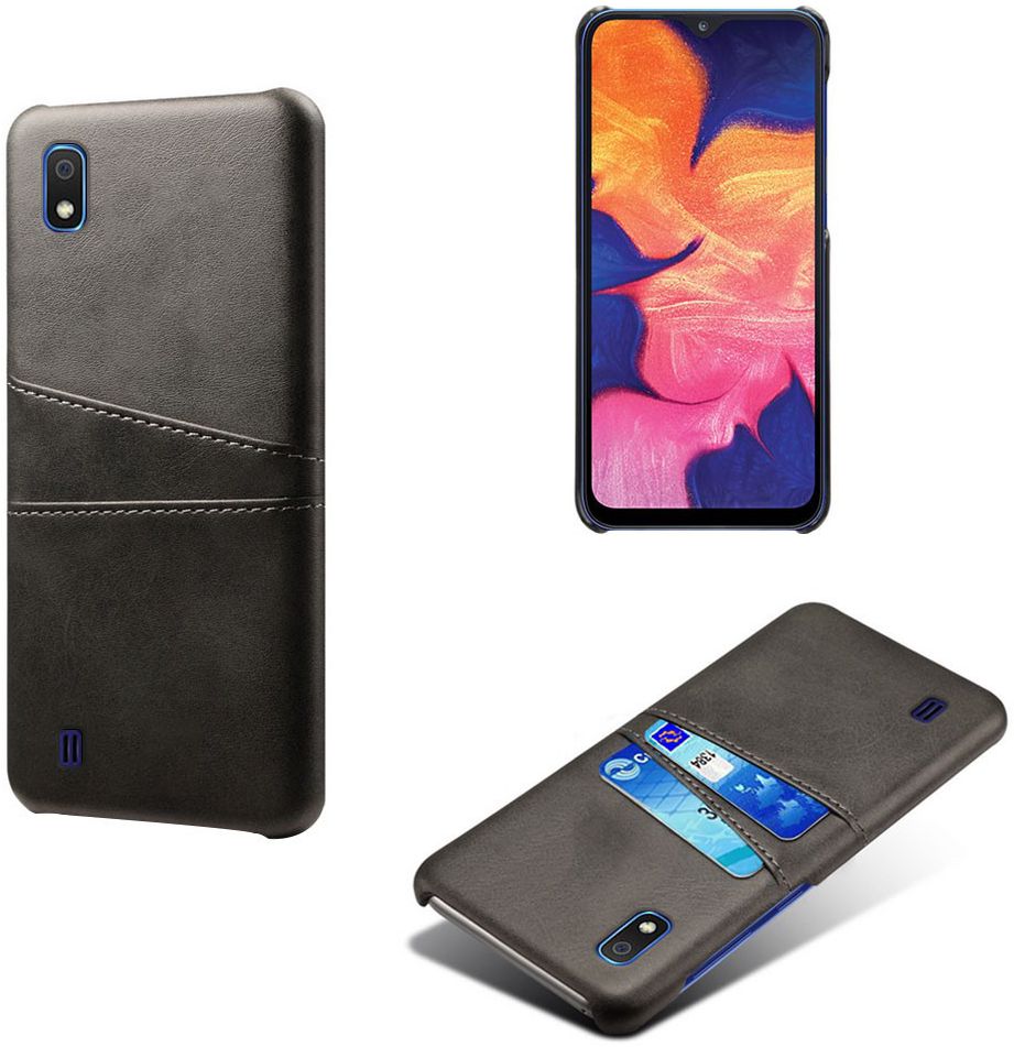 Samsung Galaxy A10 Kunstleren Back Cover met Kaarthouder Zwart afbeelding 3