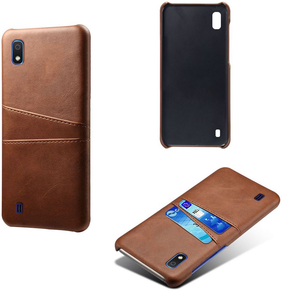 Samsung Galaxy A10 Kunstleren Back Cover met Kaarthouder Bruin afbeelding 3