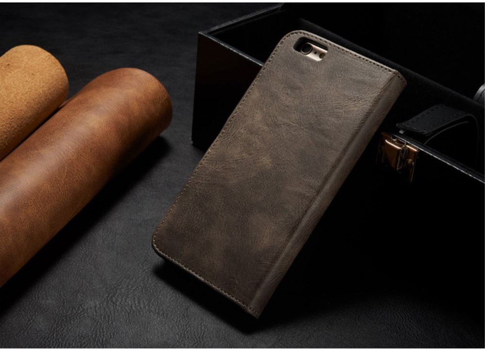 Apple iPhone 6(S) Plus Leren 2-in-1 Bookcase en Back Cover Coffee afbeelding 11