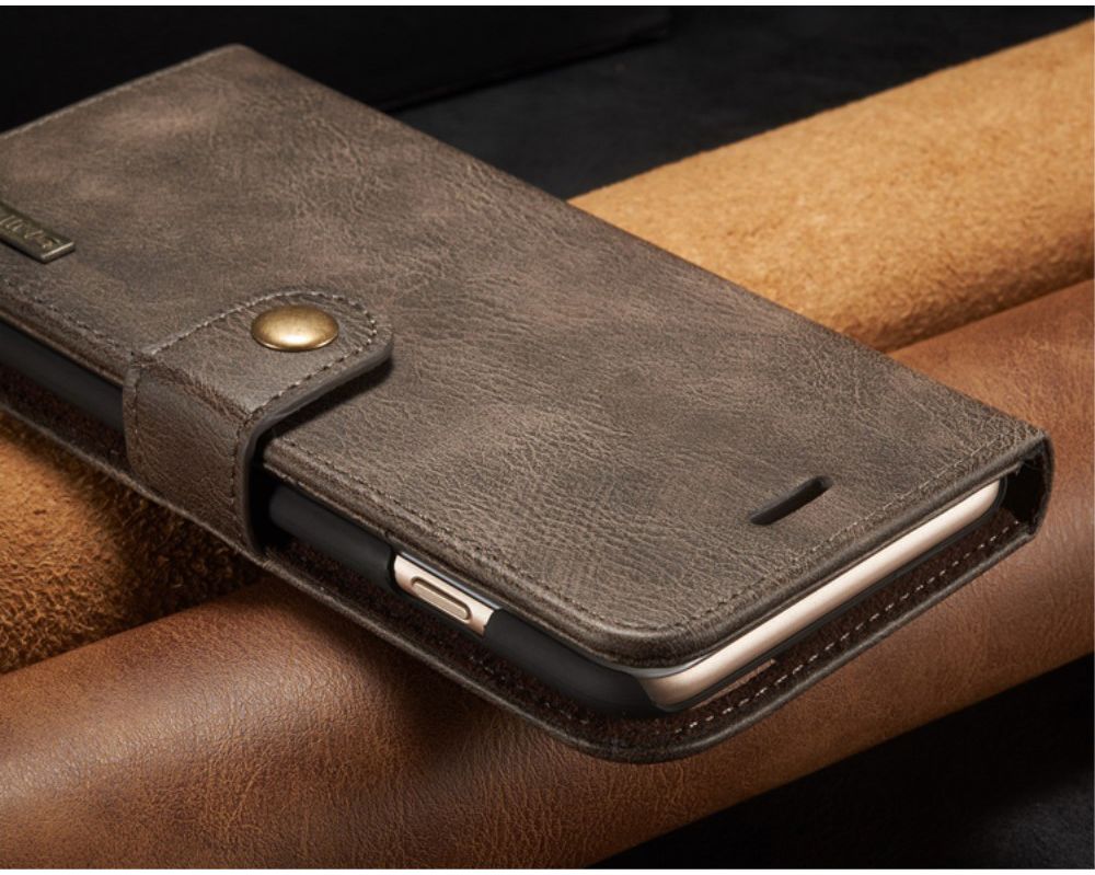Apple iPhone 6(S) Plus Leren 2-in-1 Bookcase en Back Cover Coffee afbeelding 17
