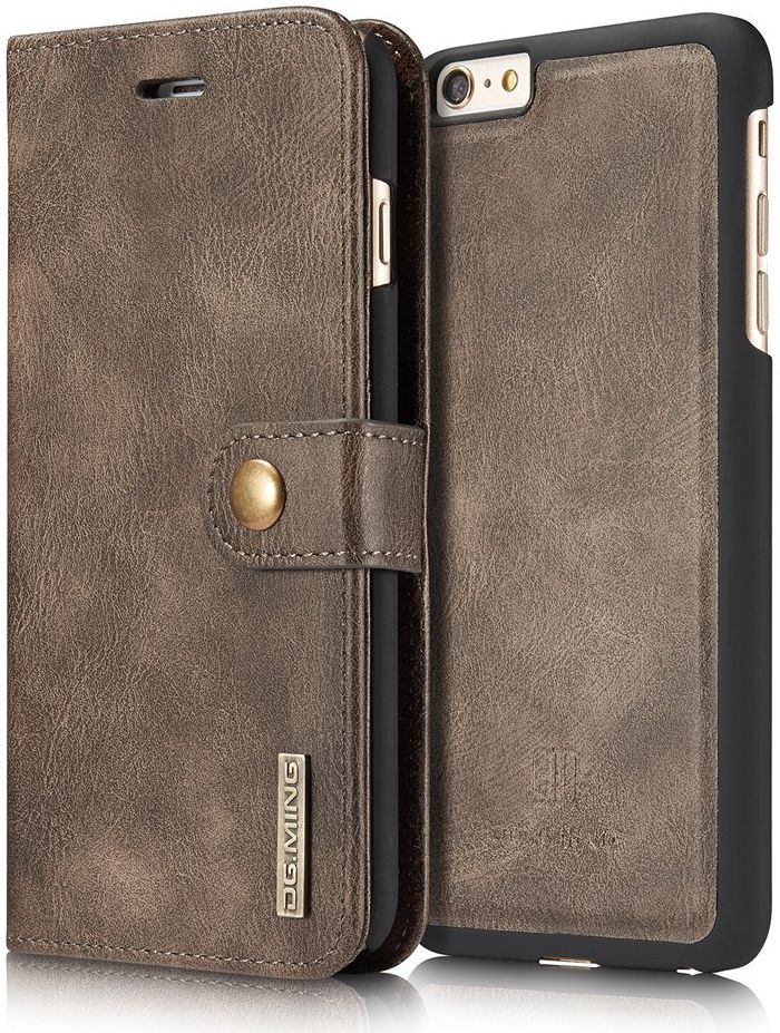Apple iPhone 6(S) Plus Leren 2-in-1 Bookcase en Back Cover Coffee afbeelding 4