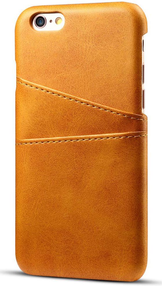 Apple iPhone 6(S) Plus Kunstleren Back Cover met Kaarthouder Bruin afbeelding 1