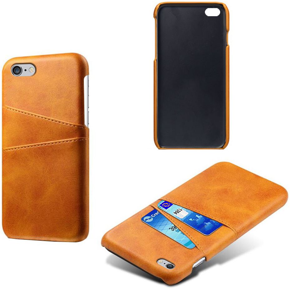 Apple iPhone 6(S) Plus Kunstleren Back Cover met Kaarthouder Bruin afbeelding 7