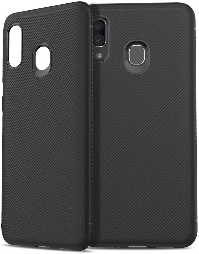Samsung Galaxy A40 Hoesje Twill Slim Texture Back Cover Zwart afbeelding 10