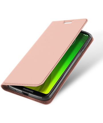 Dux Ducis Premium Book Case Motorola Moto G7 Power Hoesje Roze Goud Hoesjes