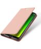 Dux Ducis Premium Book Case Motorola Moto G7 Power Hoesje Roze Goud