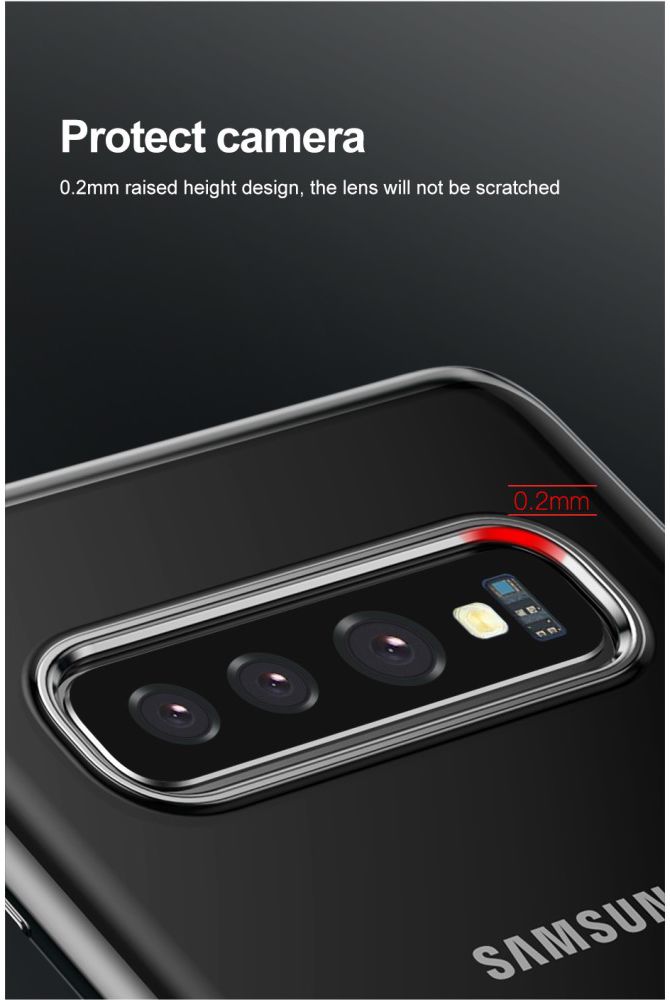 Baseus Shining Transparant TPU Hoesje Samsung Galaxy S10 Zwart afbeelding 10