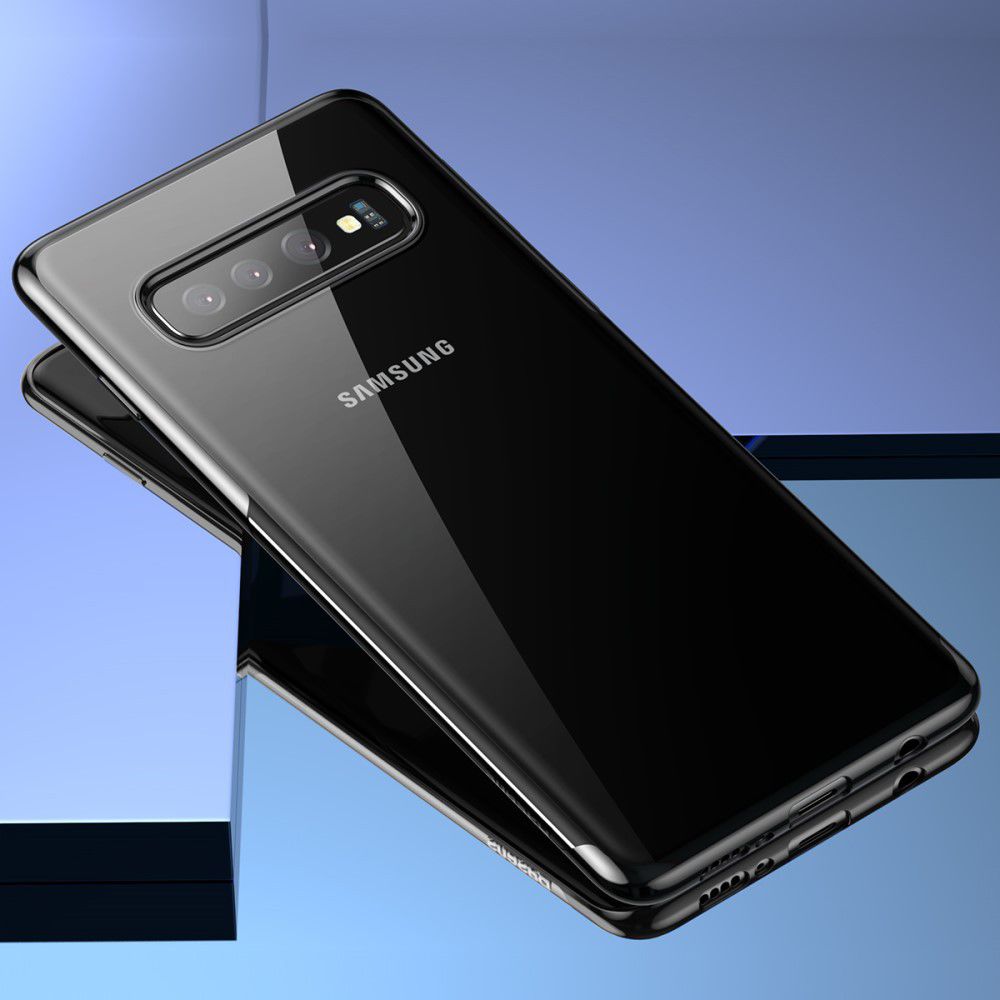 Baseus Shining Transparant TPU Hoesje Samsung Galaxy S10 Zwart afbeelding 6
