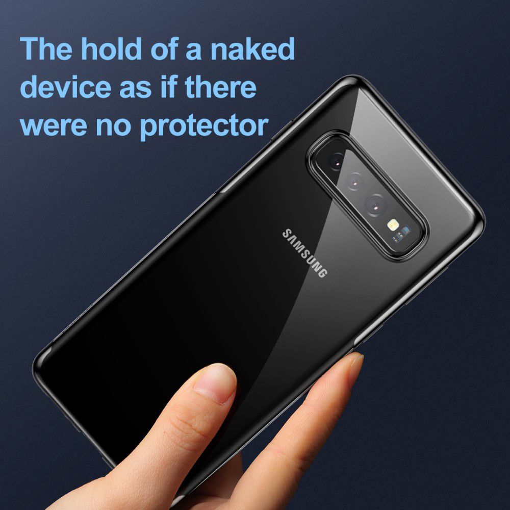Baseus Shining Transparant TPU Hoesje Samsung Galaxy S10 Zwart afbeelding 8