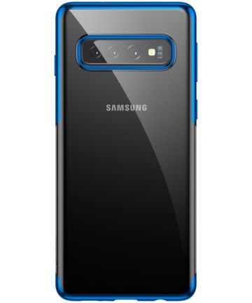 Baseus Shining Transparant TPU Hoesje Samsung Galaxy S10 Blauw Hoesjes