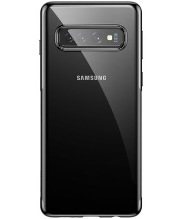 Baseus Shining Transparant TPU Hoesje Samsung Galaxy S10 Plus Zwart Hoesjes