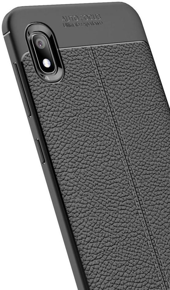 Samsung Galaxy A10 Hoesje Leren Textuur TPU Zwart afbeelding 10