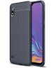 Samsung Galaxy A10 Hoesje TPU Met Lederen Textuur Blauw