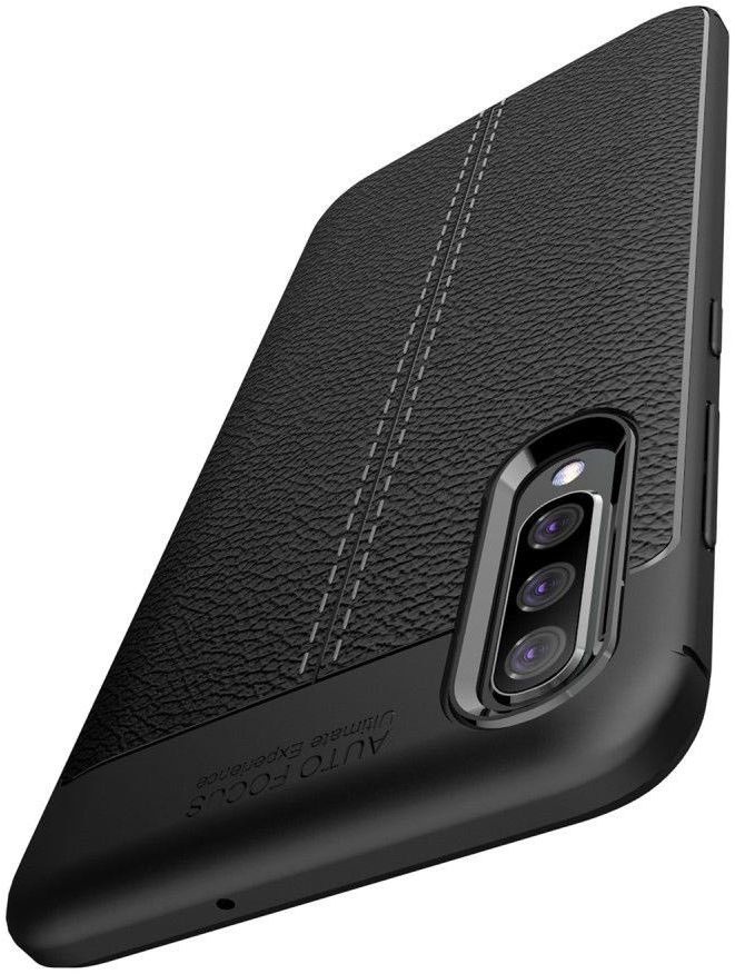 Samsung Galaxy A50 Hoesje TPU Leer Design Zwart afbeelding 6