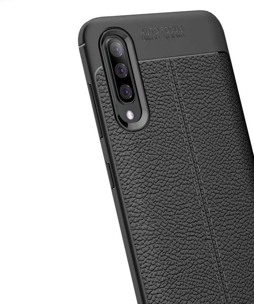 Samsung Galaxy A50 Hoesje TPU Leer Design Zwart afbeelding 10