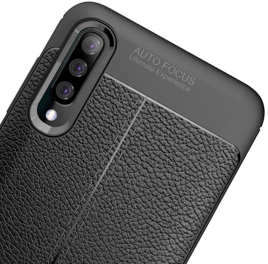 Samsung Galaxy A50 Hoesje TPU Leer Design Zwart afbeelding 12