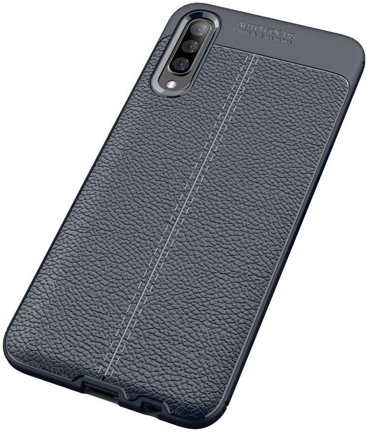 Samsung Galaxy A50 Hoesje TPU Leer Design Blauw afbeelding 2