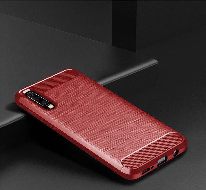 Samsung Galaxy A70 Geborsteld TPU Hoesje Rood afbeelding 2