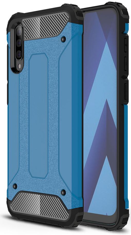 Samsung Galaxy A70 Hoesje Shock Proof Hybride Back Cover  Blauw afbeelding 1