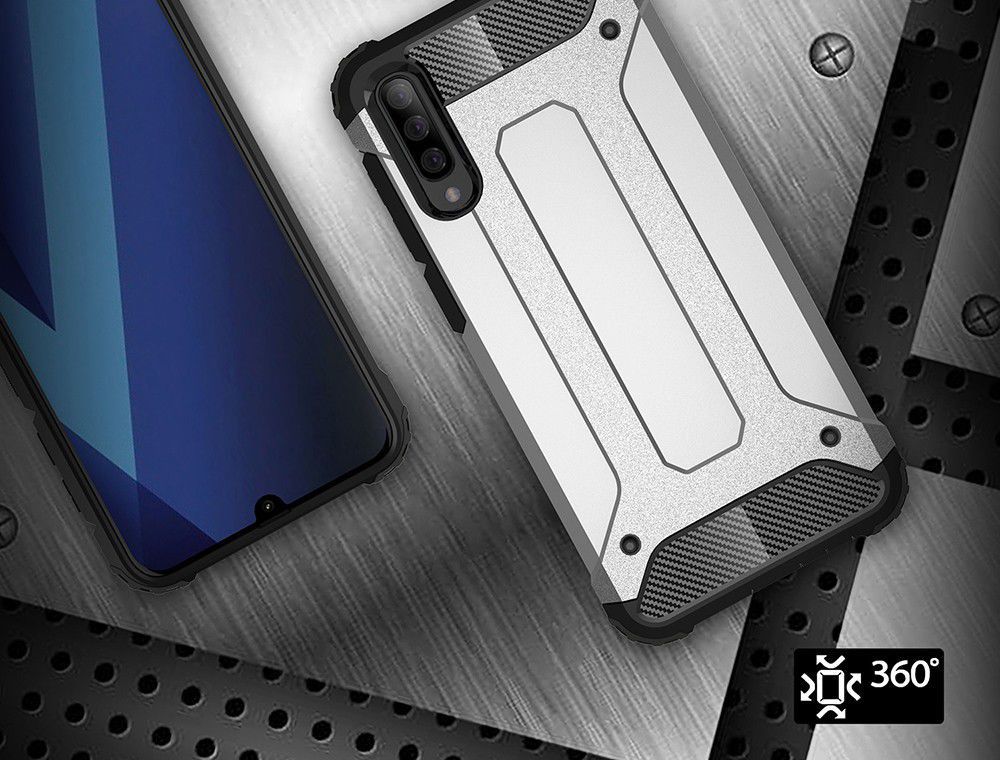 Samsung Galaxy A70 Hoesje Shock Proof Hybride Back Cover  Blauw afbeelding 6