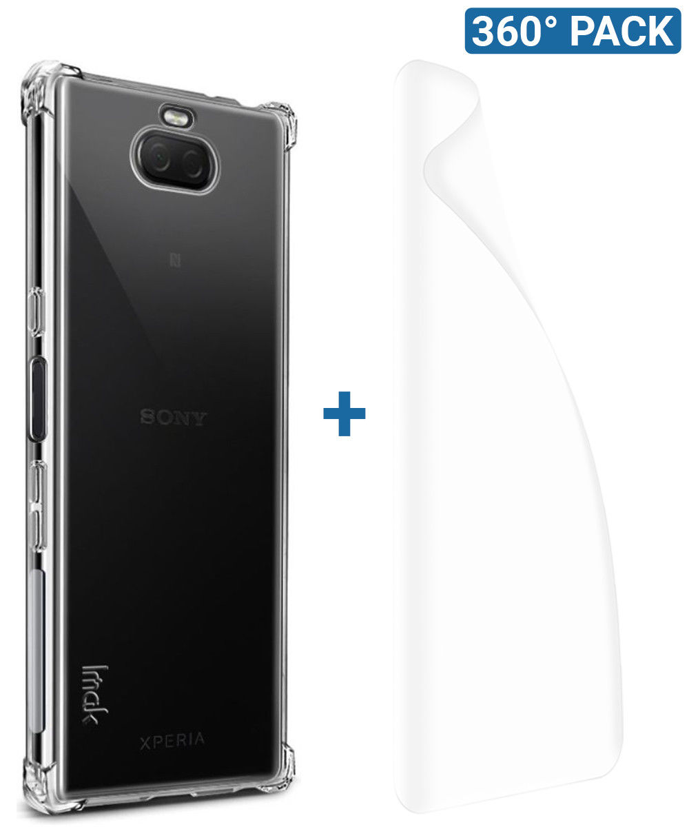 IMAK Sony Xperia 10 Plus Hoesje TPU met Screenprotector Transparant afbeelding 1