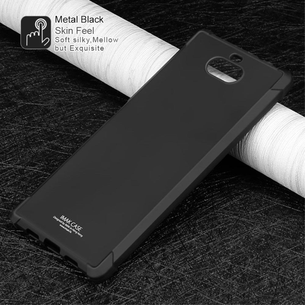 IMAK Sony Xperia 10 Plus Hoesje TPU met Screenprotector Metaal Zwart afbeelding 12